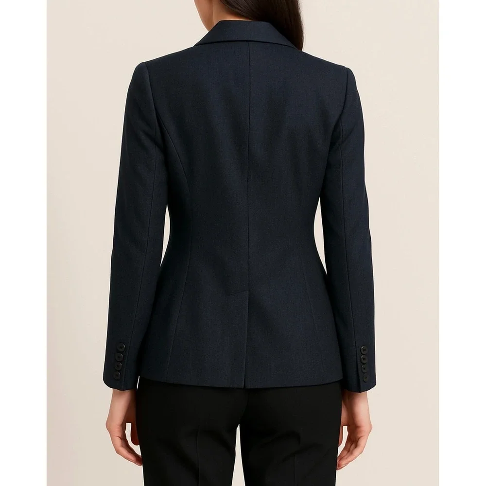 Polished Professional Blazer Size M Dark Wash Editor Lined w/ Vent & Structure - Picture 2 of 13